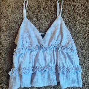medium light blue top